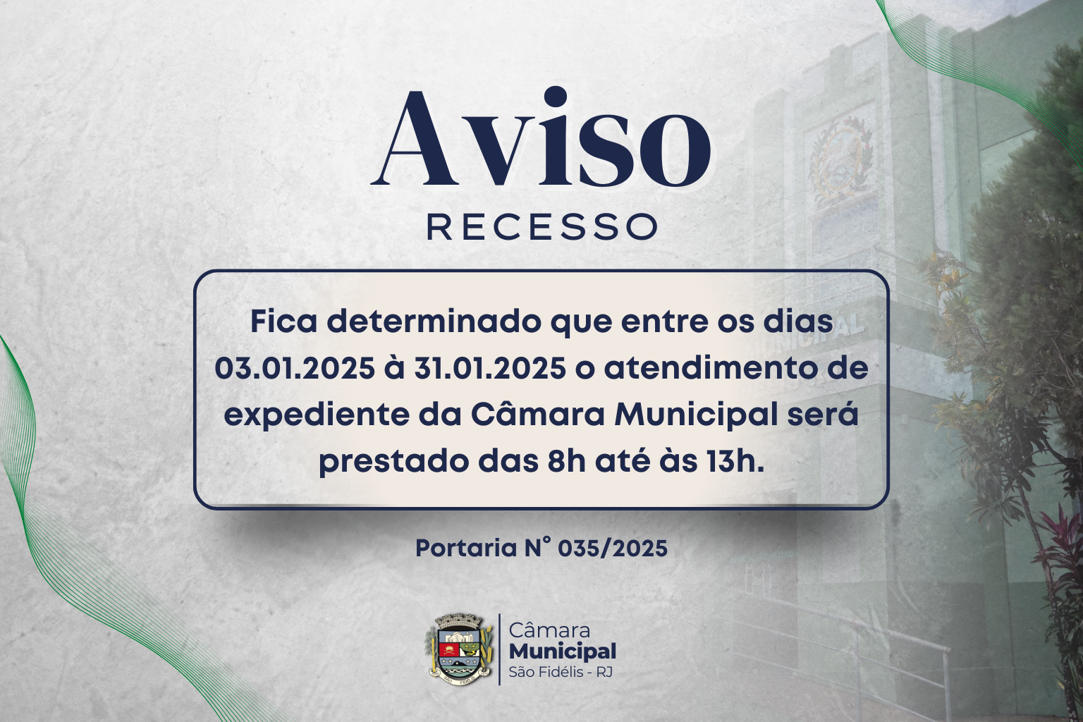 Mudança no Horário de expediente